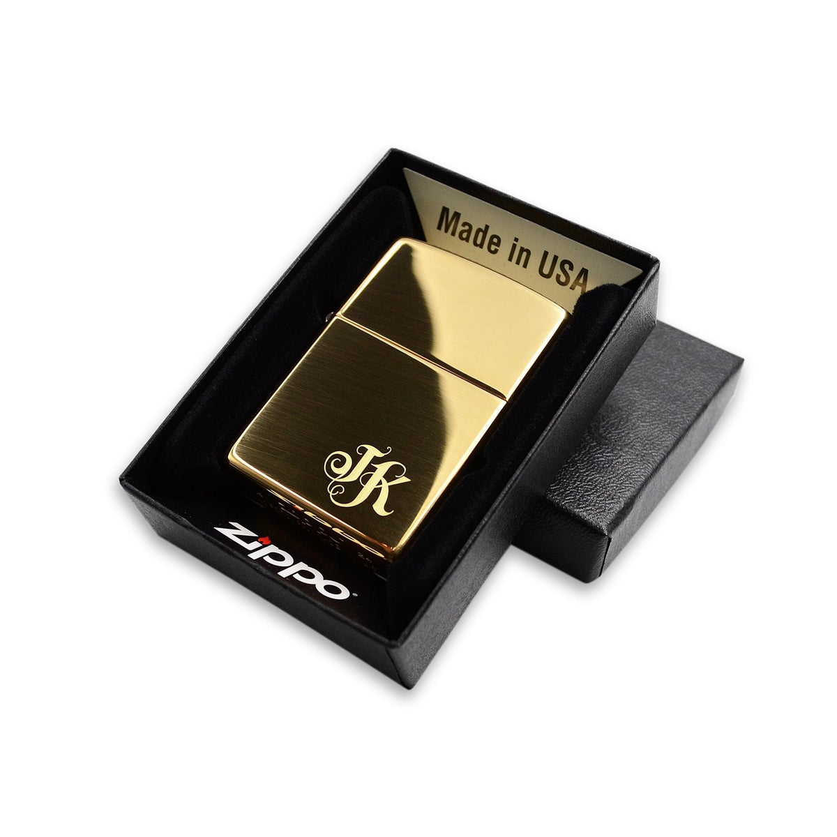 Zippo Feuerzeug mit Gravur Gold gebürstet oder poliert