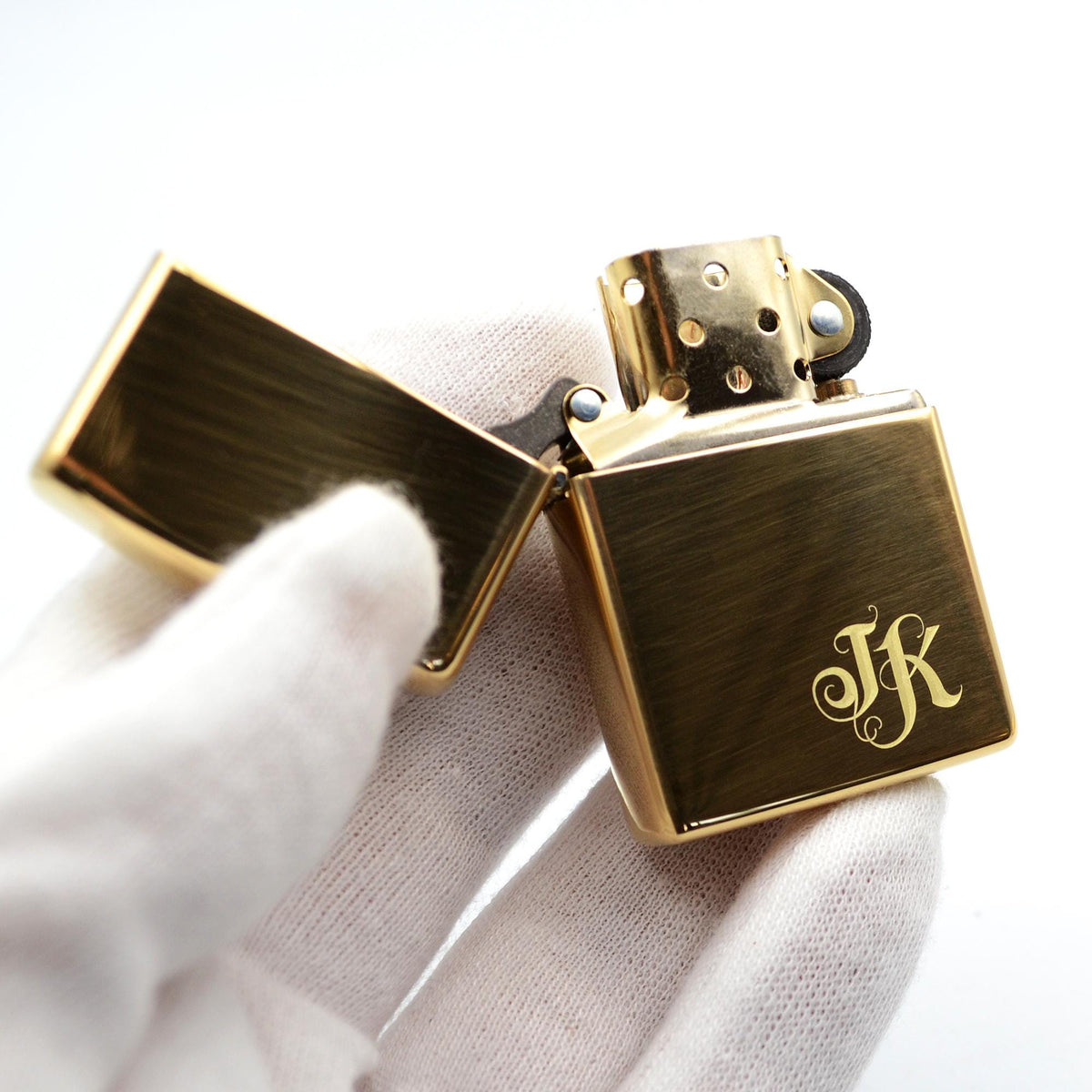 Zippo Feuerzeug mit Gravur Gold gebürstet oder poliert