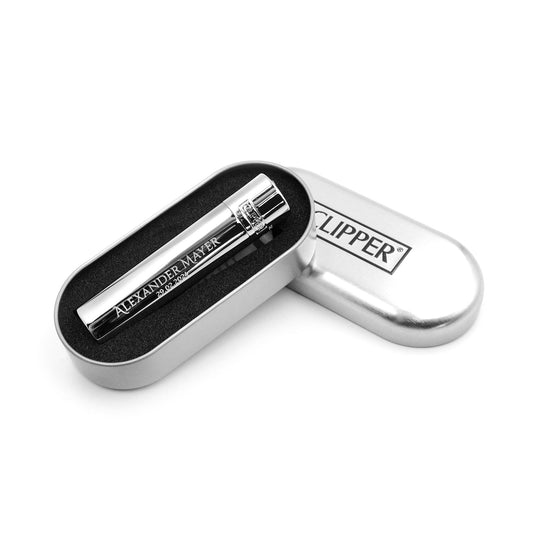 Clipper mit Gravur Silber glänzend Feuerzeug personalisiert