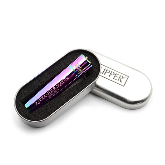 Clipper mit Gravur Farbe Regenbogen Feuerzeug personalisiert