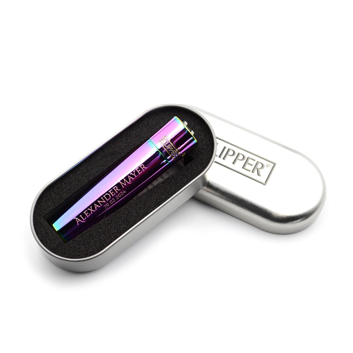 Clipper mit Gravur Farbe Gold Feuerzeug personalisiert