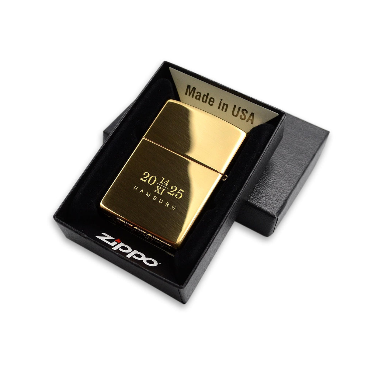 Zippo Feuerzeug mit Gravur Gold gebürstet oder poliert