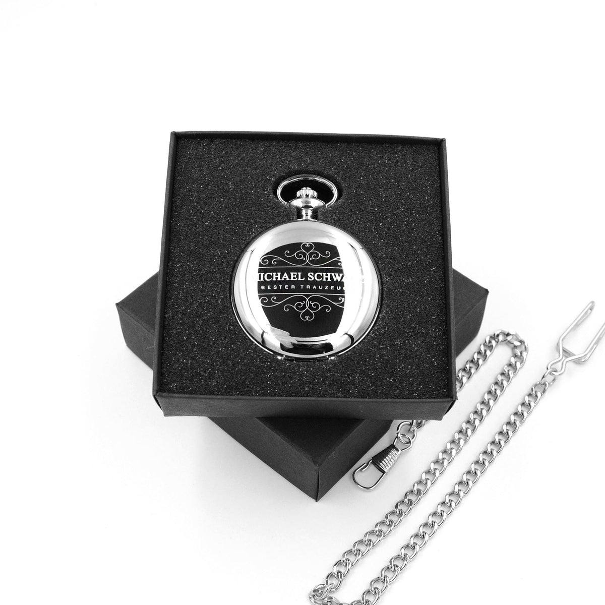 Taschenuhr mit Gravur zum Geburtstag Taschenuhr pesonalisiert Uhr Wunschgravur zur Taufe Kommunion Hochzeit Trauzeuge Geschenkidee Bräutigam