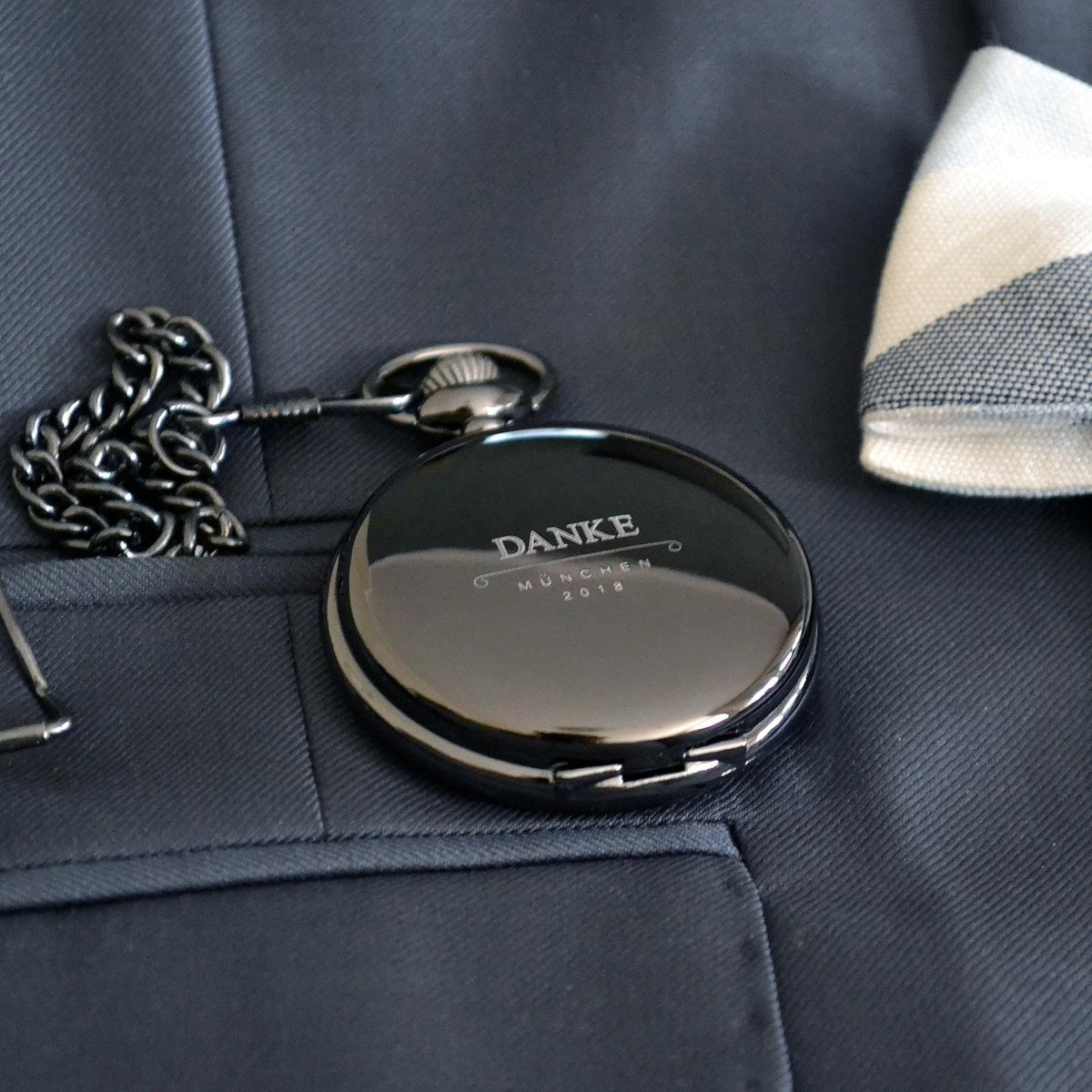 Taschenuhr mit Gravur Trauzeuge Uhr mit Wunschgravur Geschenkidee Taufe Taufpate Kommunion Hochzeit Vattertag Geburtstag zur Verlobung