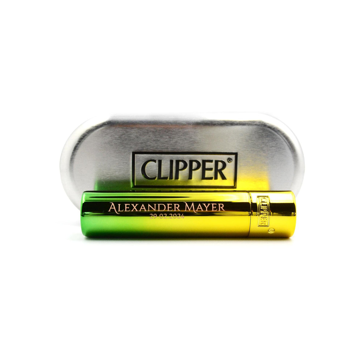 Clipper mit Gravur Green Gradient