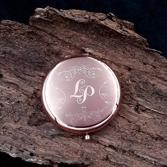 Taschenspiegel graviert Handspiegel personalisiert Rosegold Spiegel Trauzeugin Brautjungfer Geschenk Hochzeit Beste Freundin
