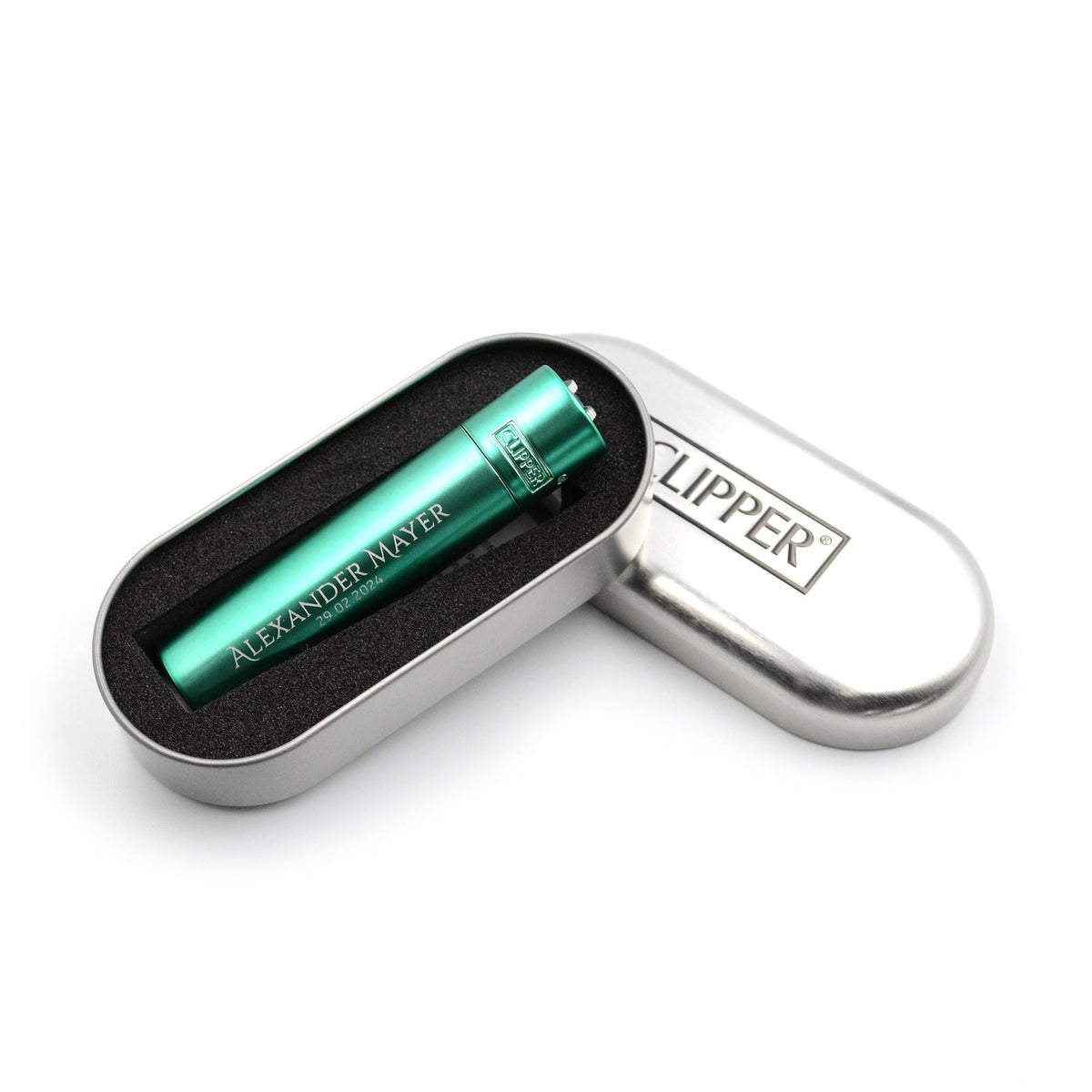 Clipper mit Gravur Green Gradient