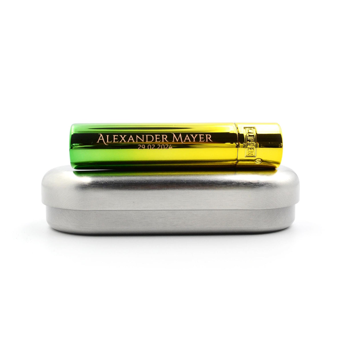 Clipper mit Gravur Green Gradient